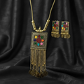 Kashmiri Earrings & Lockets Set Square