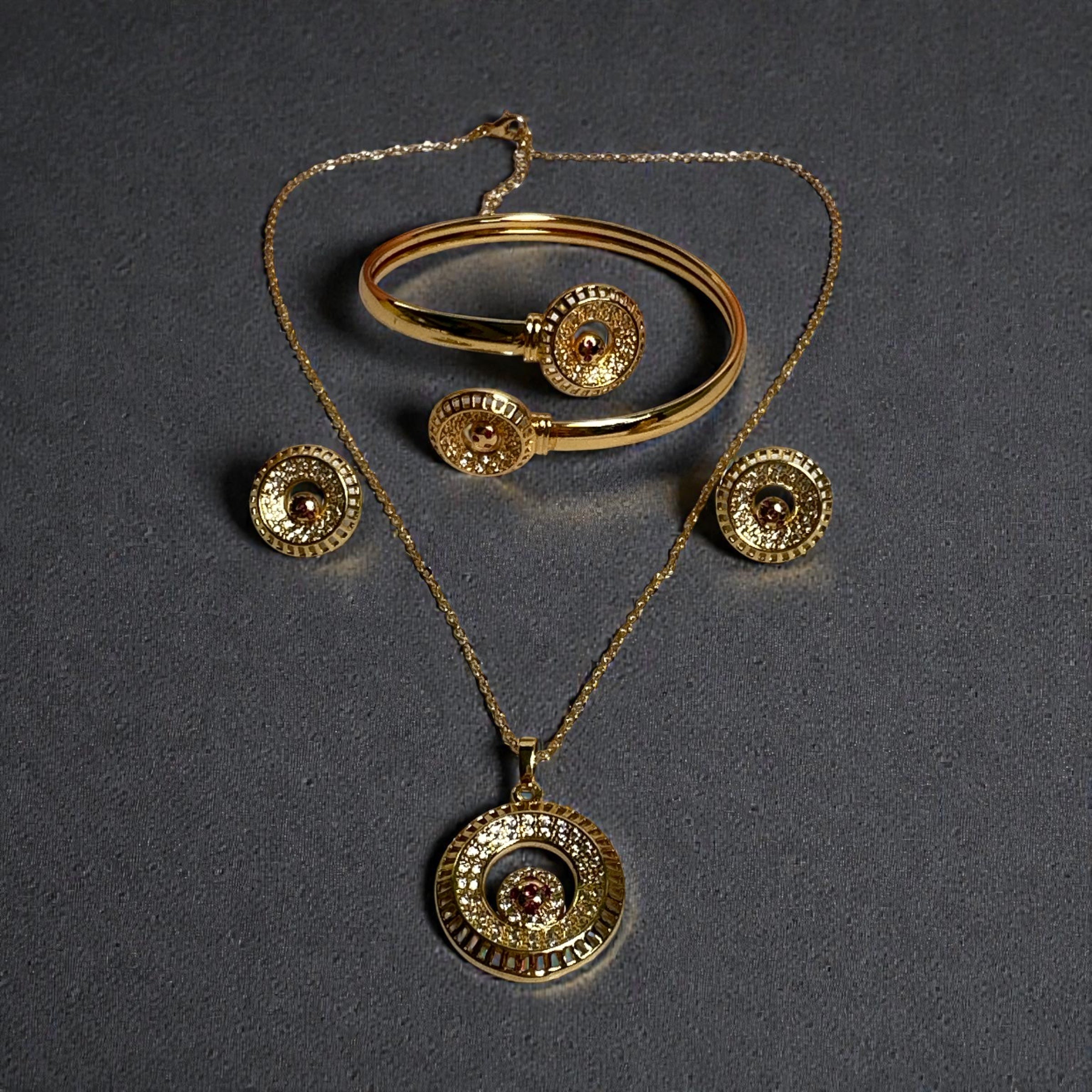 Luxury Gold Plated Floral Jewelry Set