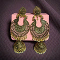 Oxidised Golden Long Jhumki Earrings