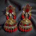 Zaywar Red Jhumka Earrings