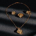 Flower Ring Necklace & Earrings Set